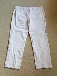 Womens Pants-LIZ CLAIBORNE-white cotton stretch pique "Emma classic" crop-10 - Picture 1 of 4