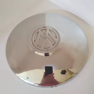 Volkswagen OEM Used Vintage 68-79 Beetle Chrome Wheel Flat Hub Cap (1) each - Picture 1 of 3