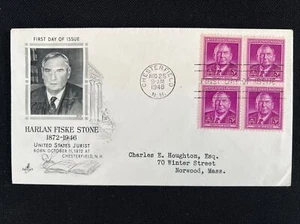 965 Harlan Stone Chief Justice (Art Craft FDC 1948 Chesterfield NH Block of 4) - Picture 1 of 2