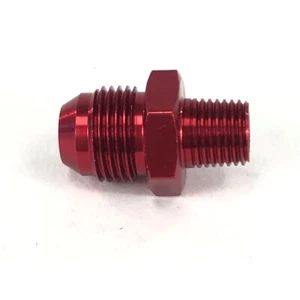 Aluminum Fitting Adapter 8AN Male end to 1/4NPT Male end Flare Straight Red - Picture 1 of 8