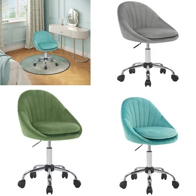 Homeoffice Stuhl Bürostuhl ergonomisch Schminkstuhl drehbar Drehstuhl Samt - Bild 1 von 4