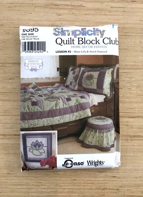 Simplicity Quilt Block Club 9895 Home Decor Lesson 3 Water Lily Amish Diamond - Image 1 of 3
