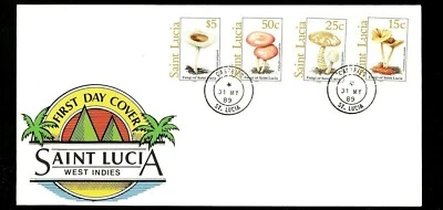 Postal History St. Lucia Scott #938-941 FDC Fungi Mushrooms 5/31/1989 Castries - Image 1 of 2
