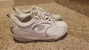 EUC Sketchers Shape Ups Womens Size 7.5 White and Silver Excellent Condition - Picture 1 of 6