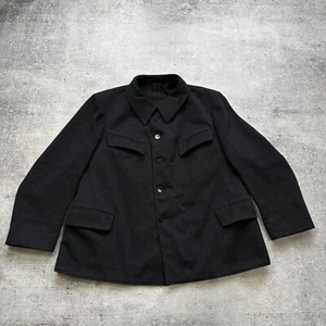 1940-1950s Vintage Wool 5 Button Jacket With Slash Chest Pocket Black Gray - Picture 1 of 24