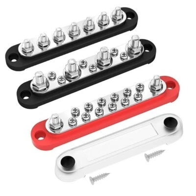 Car Terminal Block Tool Copper 12V 150A DC Power Distribution Negative Bus Bar-- - Image 1 of 4