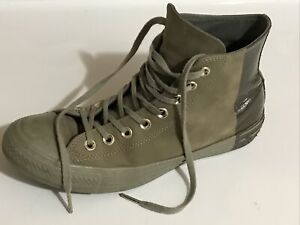 Converse All Star High Top Leather Sneakers M 7, W 9 Blocked Military Green