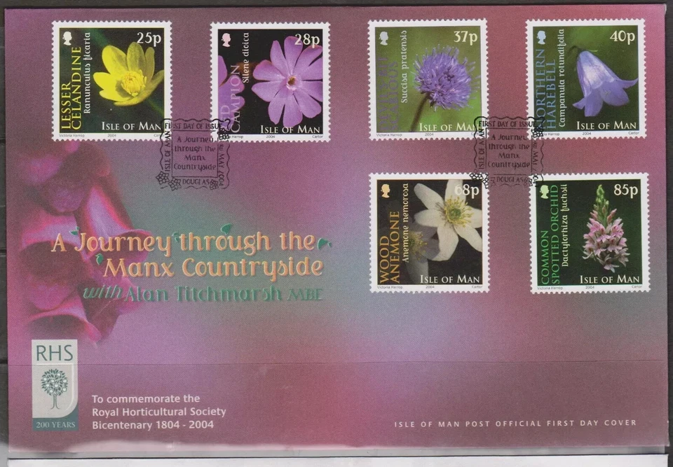 GB Isle of Man 2004 Journey Manx Countryside/RHS 200th Ann/Flowers SG 1140/5 FDC - Image 1 of 1