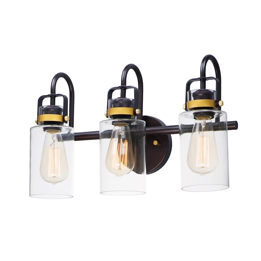 Tocador de baño Maxim Lighting Magnolia 3 luces, bronce/oro - 30172CLBZGLD Foto 1 de 1