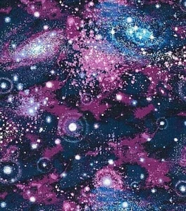 HALF YARD Novelty Cotton Fabric Galaxy Purple Glitter (18"×44") - Picture 1 of 3