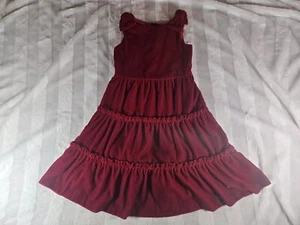 Janie & Jack Valentine Red Stretch Crushed Velvet Tiered Girls Dress Size 6 $79 - Picture 1 of 14