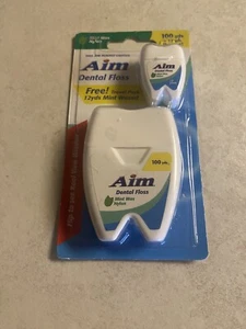 AIM MINT GEWACHSTE ZAHNSEIDE 100 Yards Nylon + 12 YARDS REISEPAKET NEU - Bild 1 von 3