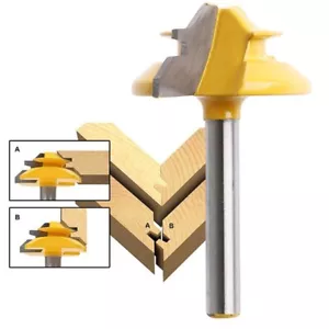45-Degree 1/4-Inch Shank Lock Miter Router Bit Woodworking Tenon Cutting Tool - Picture 1 of 10