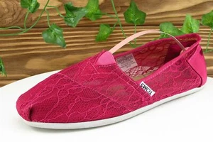 Toms Women Sz 8 M Pink Flat Fabric Shoes - Picture 1 of 11