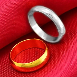 18K SILVER GOLD FILLED MENS WOMENS ENGAGEMENT WEDDING BAND RING ANNIVERSARY GIFT - Picture 1 of 50