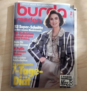 Burda Moden 2 / 86 Zeitschrift Komplett inkl. Schnittbögen Schnittmuster Vintage - Bild 1 von 10