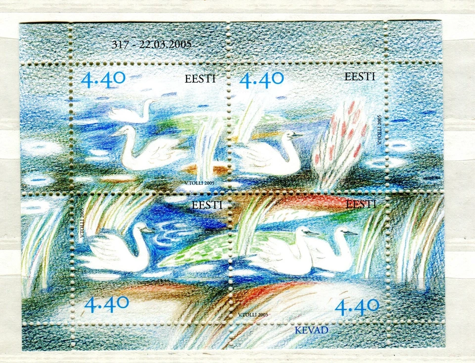 EST_317-2005 Эстония птицы весна ФАУНА ЛИСТ MLH - Изображение 1 из 1