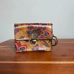 Patricia Nash French Tapestry Floral Leather Key Chain Purse 5in x 4in P1306293 - Picture 1 of 10