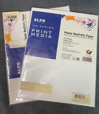 [LOT of 2] Alps MD-Series Photo Realistic Paper 20 Sheets p/n 105720-00 - Image 1 of 3