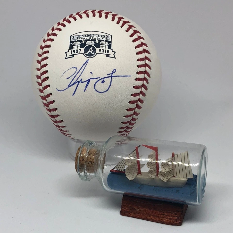 Chipper Jones signed Rawlings Turner Field Braves Logo Baseball JSA HOF A471 - Image 1 of 1