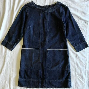 TOAST Denim Etuikleid vorne Taschen 3/4 Ärmel dunkelblau 5 - Bild 1 von 5