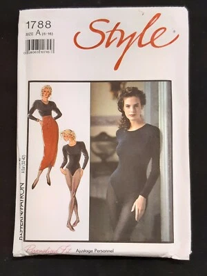 STYLE PATTERN - 1788 LADIES BODYSUIT SARONG SKIRT TAPERED PLEATS SASH 6-16 UNCUT - Image 1 of 2