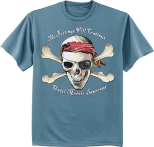 The beatings will continue until morale improves funny pirate t-shirt mens tee - Picture 1 of 1