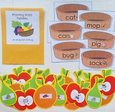 Educational Literacy Center Learning Resource Game Rhyming Word Families Match