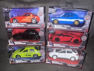 Fast&Furious🏁Jada Toys 1:32Die-Cast🚘Lot Of 6 Ford Escort,Nissan Skyline,&More - Picture 1 of 12