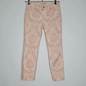J Brand Sz 29 Pink Romantic Ankle Pants Women Floral Stretch Skinny Leg Jeggings - Picture 1 of 8