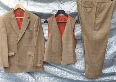 Brook Taverner Suit 3 Piece 42R Jacket 40 Trousers Tailored 100% Wool - Image 1 of 4