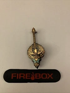 Hard Rock Cafe Guitar Pin - Phoenix Arizona - Old Back Brooch Style Pin & Clasp - Picture 1 of 3