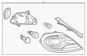 Genuine Volkswagen Tail Lamp Assembly 5C3-945-096-J - Picture 1 of 2