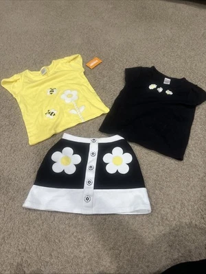 Niñas Gymboree Abejorro Girasol Falda Conjunto Talla 4t Foto 1 de 4