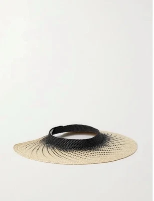 Eugenia Kim Two-Tone Wide Brim Straw Visor Beige Ivory Hannah - Image 1 of 4