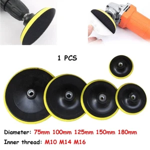 75mm-180mm Polished Pad Support Plate Clamp Grinder Pads M10/14/16 Angle Grinder - Picture 1 of 5
