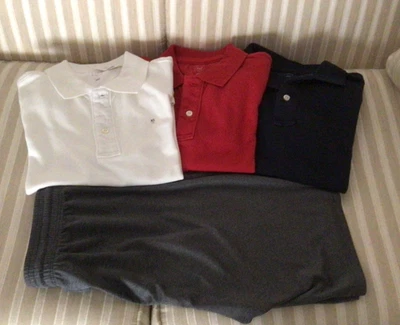 Boys Size 12 Polo Shirts (3) & Size 14 Jogging Shorts - Image 1 of 4