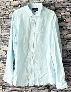 Charles Tyrwhitt 100% Linen Slim Fit Shirt Long Sleeve Blue Size Large NEW Other - Picture 1 of 6