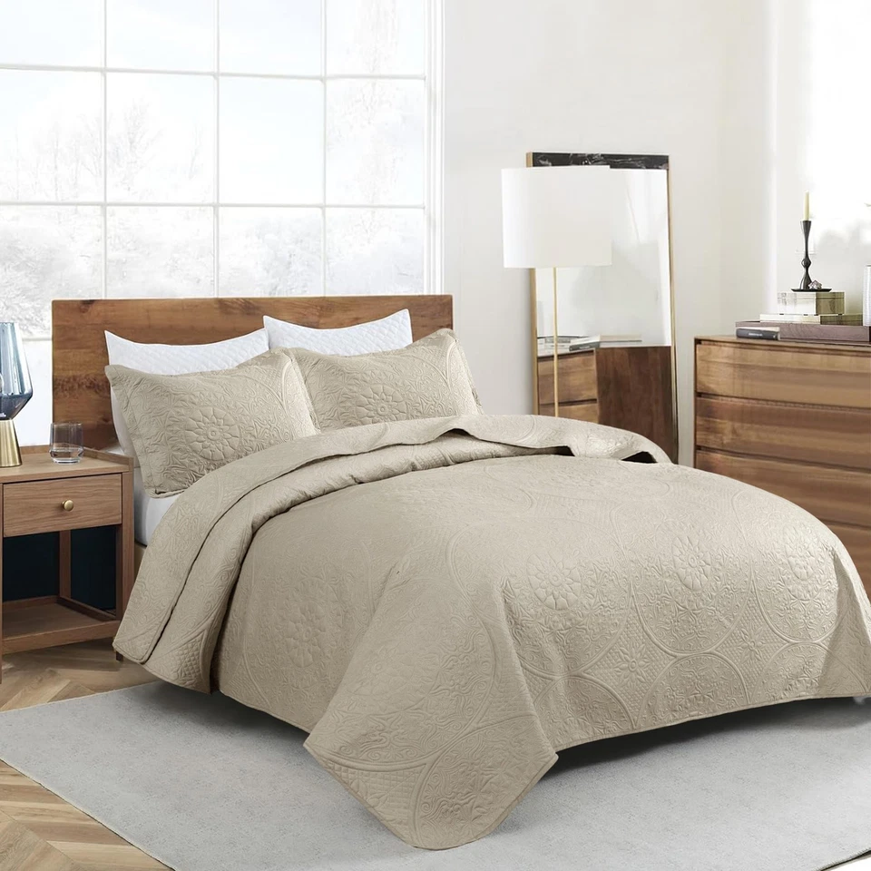 Juego de cama edredón de refrigeración de lujo edredón acolchado colcha cama tiro king Foto 1 de 1