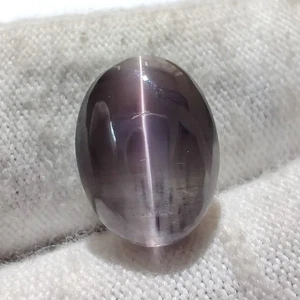 6,9 kt natürlicher schwarzer Katzenauge ovaler Cabochon Lehsuniya Edelstein für Ring Schmuck - Bild 1 von 4