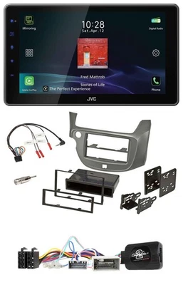 JVC DAB Lenkrad Bluetooth USB Autoradio für Honda Jazz ab 2014 silber - Bild 1 von 4