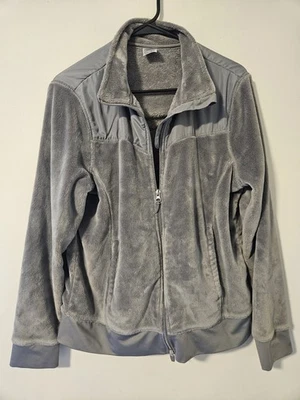 Chaqueta suave con cremallera gris manga larga Athletic Works para mujer talla X-grande (16-18) Foto 1 de 4