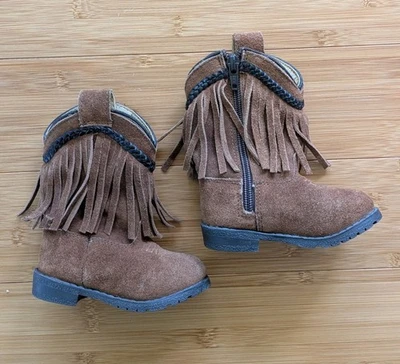 SMOKY MOUNTAIN BOOTS Girls Hopalong  Suede Western  fringe Toddler 4 - Image 1 of 4