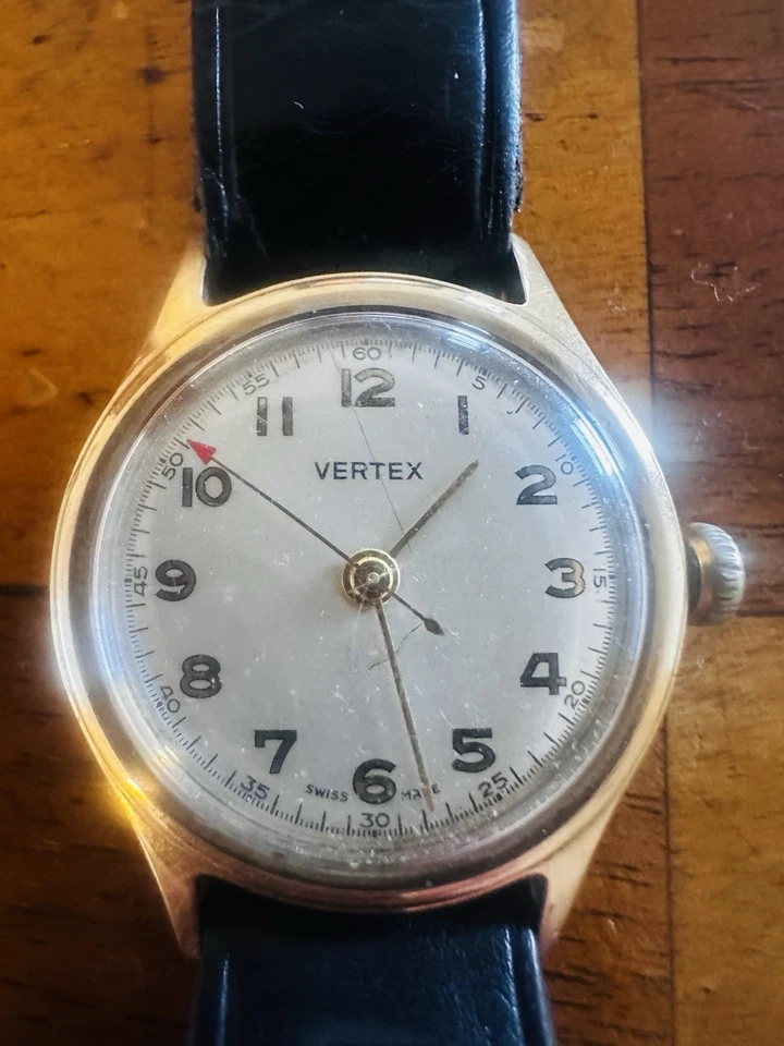 1935 Vertex 9ct Gold Watch Swiss AS1131 Vertex 76 Triple Signed Birmingham - Image 1 of 4