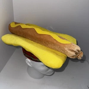 Cappello hot dog gigante adulto piede lungo copricapo viennese camion cibo costume Halloween - Foto 1 di 4