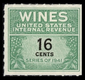 SCOTT #RE128 - 16c WINE STAMP - F-VF UNUSED - Picture 1 of 2