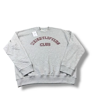 Felpa girocollo grigia Gymshark Weightlifting Club nuova con etichetta da uomo taglia M oversize - Foto 1 di 6