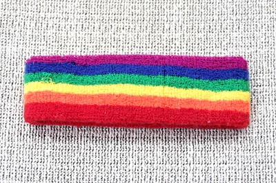 Vintage 80s Rainbow Headband Sweatband Stripes Workout Exercise VGUC - Image 1 of 4