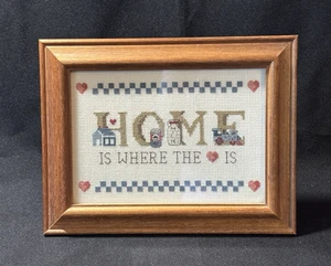 Punto de cruz enmarcado Needlepoint Home Is Where The Heart Is Completed 9x7" - Imagen 1 de 6