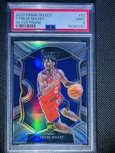 2020 Panini Select Concourse Tyrese Maxey RC Rookie Silver Prizm PSA 9 ALL-STAR